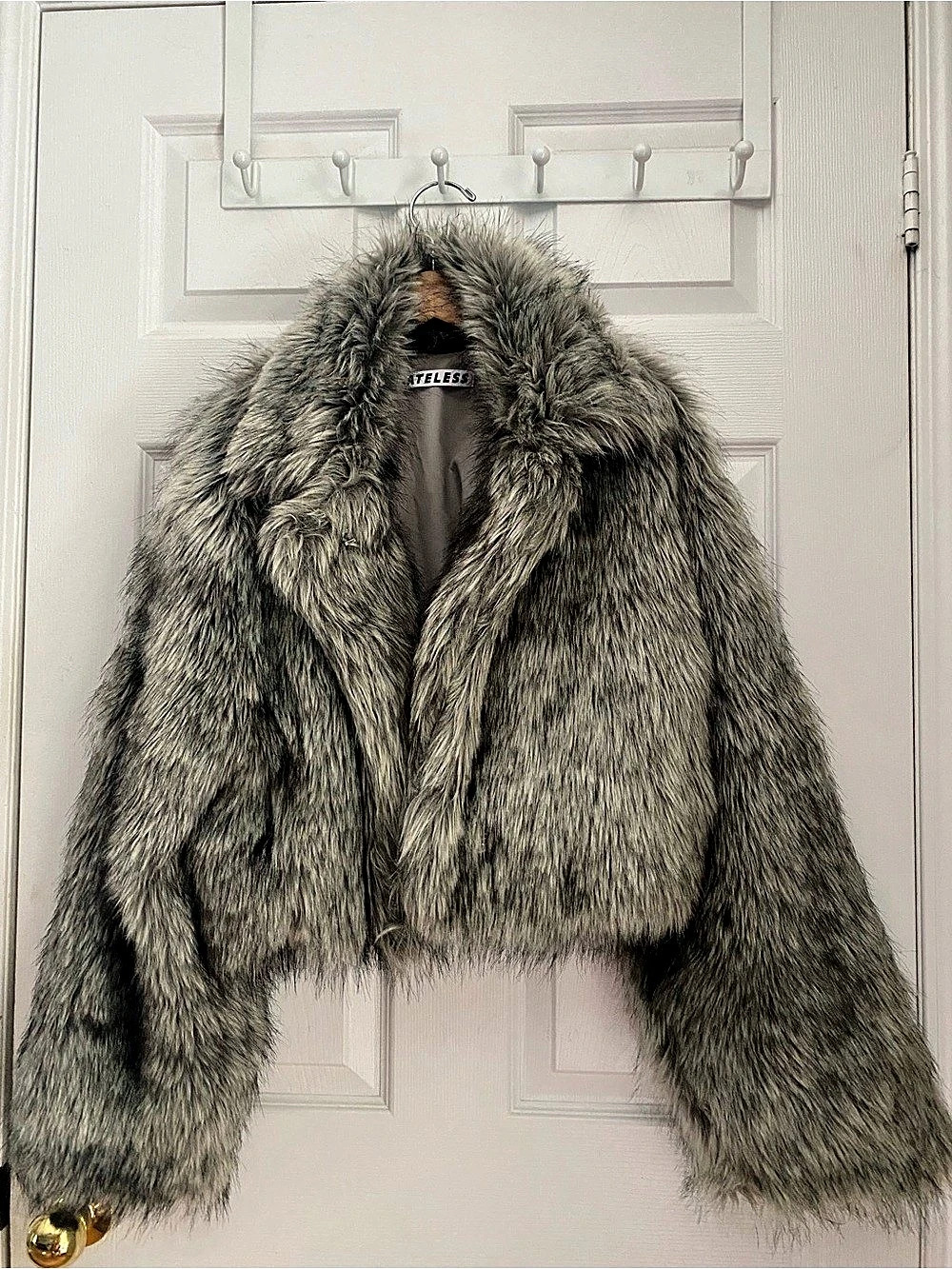 Gateless Gray Faux Fur Jacket Like New #15